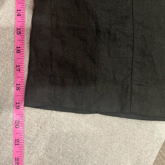 [6P]Talbots Charcoal Irish Linen Crop Pants Capris Drawstring Zip NWOT - Picture 6 of 10